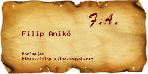 Filip Anikó névjegykártya